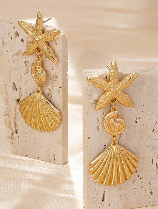 Shell Star Dangle earrings